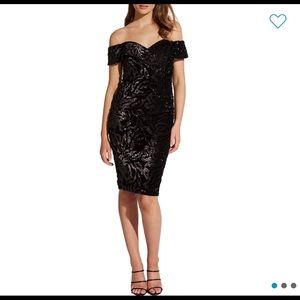 Women’s Bardot Sequins Black Dress